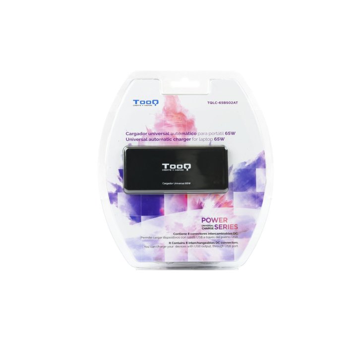 Cargador Universal De Portatil Tooq Tqlc-65bs02at 65w Automatico 8 Conectores Puerto Usb