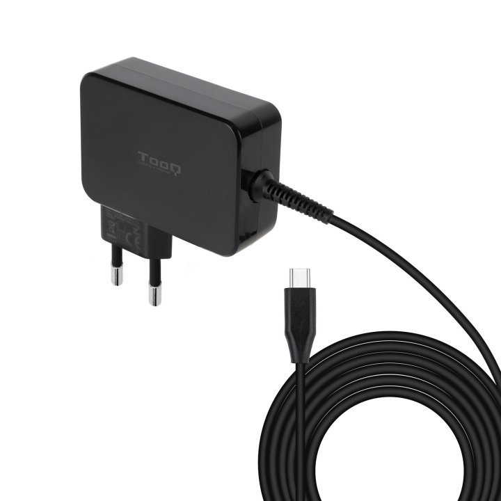 Cargador De Pared Tooq Tqlc-usbcgan90pd Usb-c Pd 90w Con Sistema Gan Color Negro