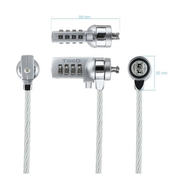 Cable De Seguridad Portatiles monitores televisiones Tooq Tqclk0015 Con Combinación 1.5 M Sistema Kensington 2