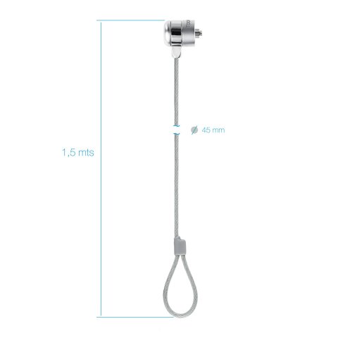 Cable De Seguridad Portatiles monitores televisiones Tooq Tqclk0025 Con Llave 1.5 M Sistema Kensington
