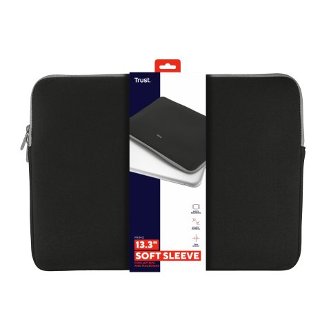 Funda Universal Trust Primo Soft Sleeve- Para Tablets netbooks De 13.3" - Color Negro 21251