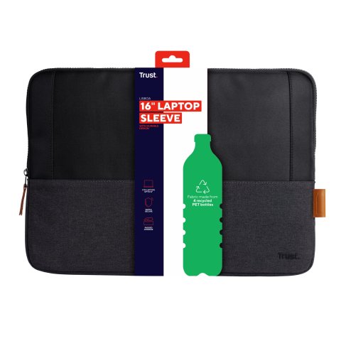 Funda Universal Trust Lisboa 25248 Soft Sleeve Color Negro - Para Tablets portatiles Hasta 16"