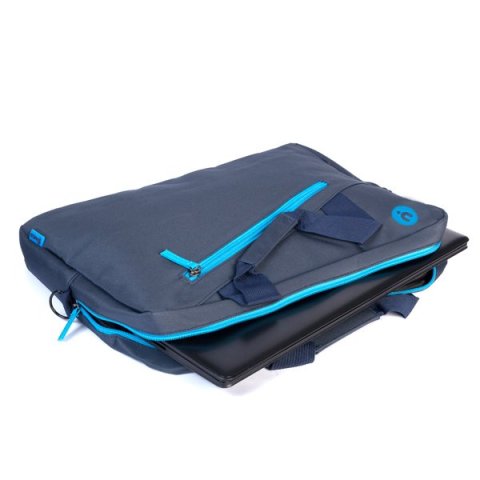 Maletin Ngs Ginger 15.6" Bolsillo Exterior Acolchado Color Azul Marino Detalles Turquesa