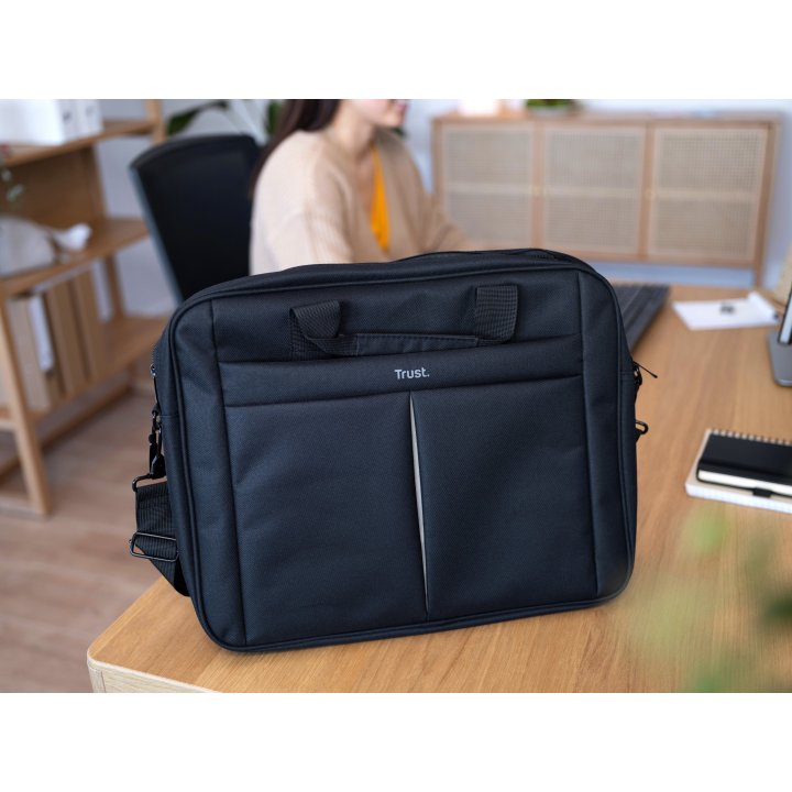Maletin Trust Primo Para Portatiles Hasta 16" 40.6cm - Compartimento Principal Acolchado - Correa Para El Hombro Ajustable 21