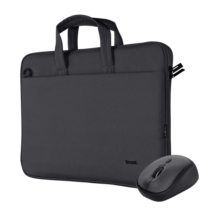 Pack Maletin Y Mouse Trust Bologna 24988 Negro Para Portatiles Hasta 16" Mouse Wireless Yvi+