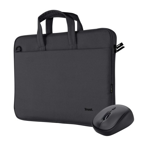 Pack Maletin Y Mouse Trust Bologna 24988 Negro Para Portatiles Hasta 16" Mouse Wireless Yvi+
