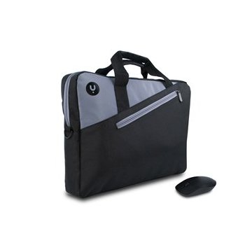 Pack Maletin Y Mouse Ngs Monray Optico Wireless Master Kit 15.6" Color Negro Y Gris