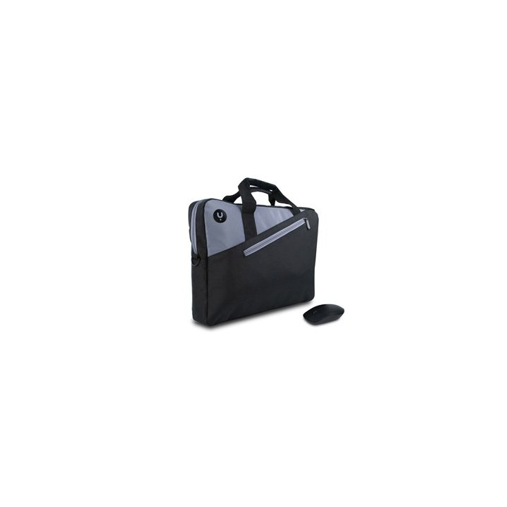 Pack Maletin Y Mouse Ngs Monray Optico Wireless Master Kit 15.6" Color Negro Y Gris