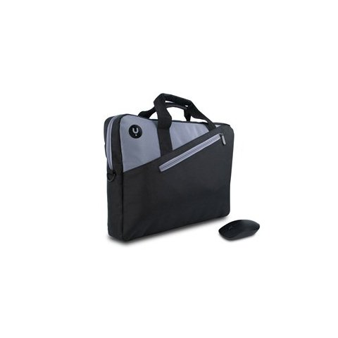 Pack Maletin Y Mouse Ngs Monray Optico Wireless Master Kit 15.6" Color Negro Y Gris