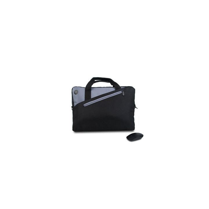 Pack Maletin Y Mouse Ngs Monray Optico Wireless Master Kit 15.6" Color Negro Y Gris