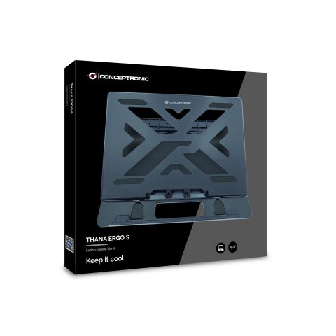 Base Refrigeracion Ergonomica De Aluminio Para Portatiles Conceptronic Color Negro