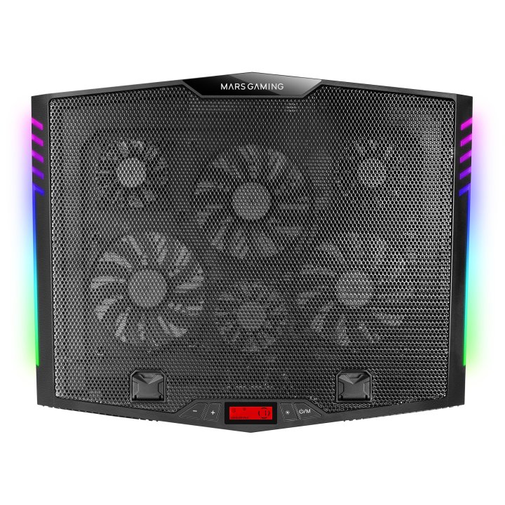 Base De Refrigeracion Para Portatiles Mars Gaming Mnbc5 Con Soporte Adicional De Movil tablet Para Portatil Hasta 17" Ilumina