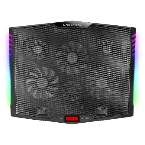 Base De Refrigeracion Para Portatiles Mars Gaming Mnbc5 Con Soporte Adicional De Movil tablet Para Portatil Hasta 17" Ilumina