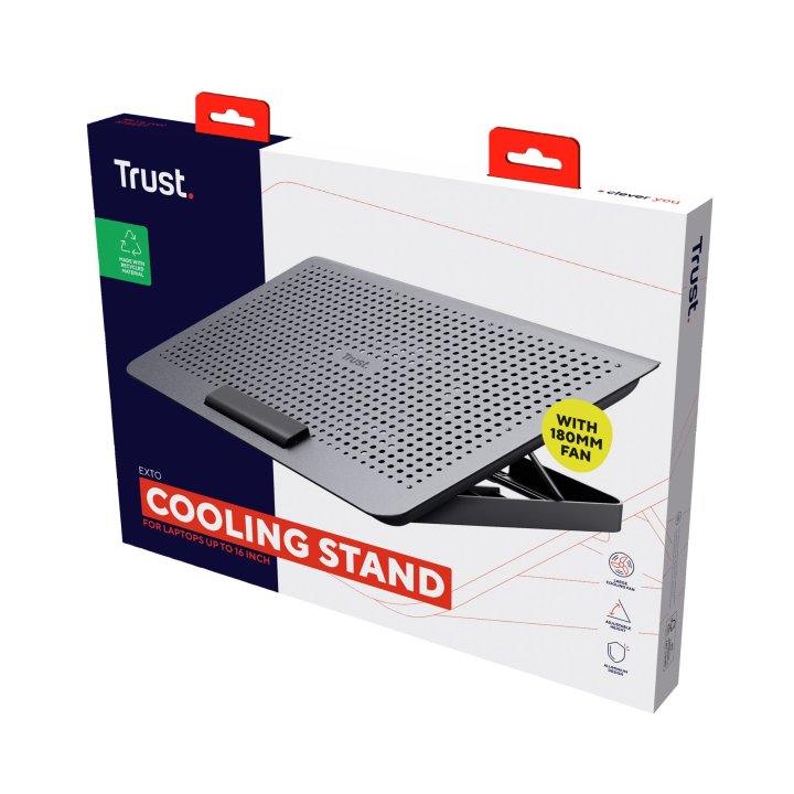 Soporte Universal Trust Para Portatiles Con Ventilador 18cm Altura Ajustable Hasta 16" 24613