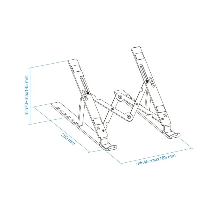 Soporte Elevador Para Portatil Tooq Tqlrs0033-al Gris Ultra-plegable Max 5kg 7 Niveles De Altura Max 11-15"