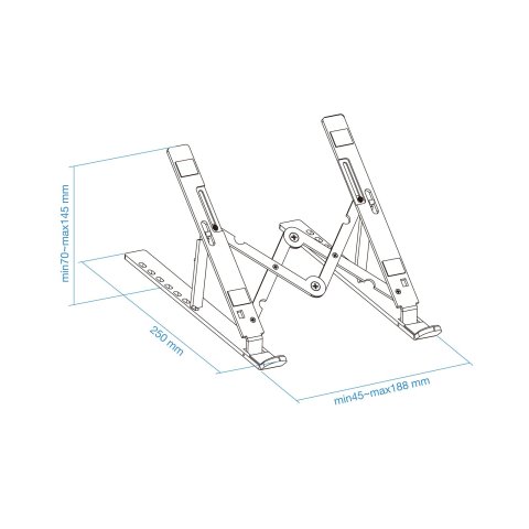 Soporte Elevador Para Portatil Tooq Tqlrs0033-al Gris Ultra-plegable Max 5kg 7 Niveles De Altura Max 11-15"
