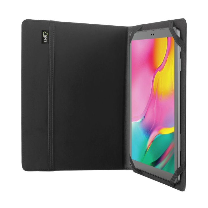 Funda Universal Trust Primo Folio Tablets 10" Pet Reciclados Negro 24214