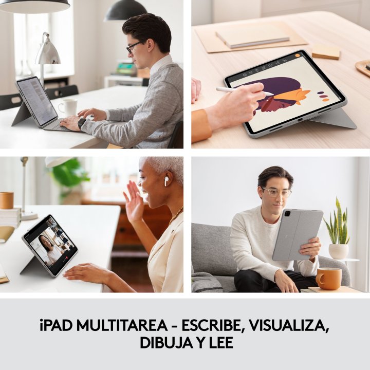 Teclado Bluetooth Funda Logitech Combo Pro Ipad Pro 12.9pulgadas ( 5 & 6 Generacion ) Color Arena P n  920-009219