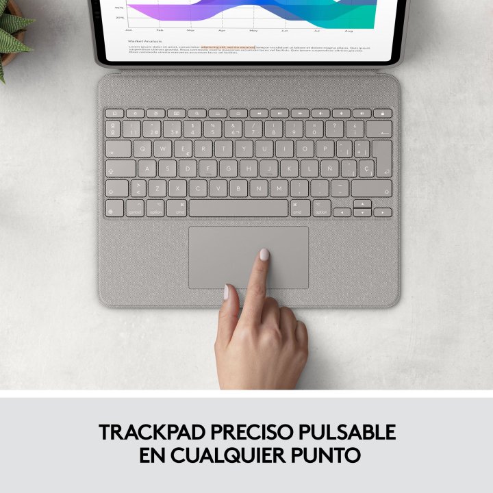 Teclado Bluetooth Funda Logitech Combo Pro Ipad Pro 12.9pulgadas ( 5 & 6 Generacion ) Color Arena P n  920-009219