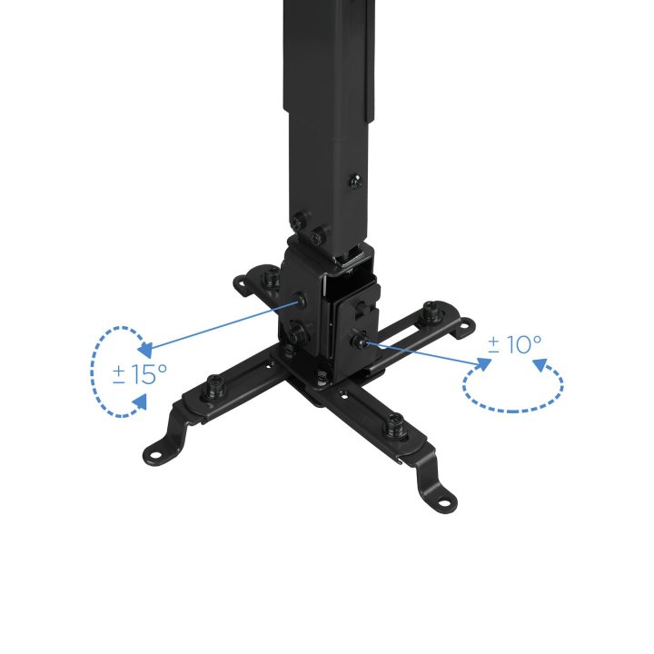 Soporte De Proyector Techo Tooq Pj2012t-b Regulación 130-650mm Inclinable Max. 20kg Negro