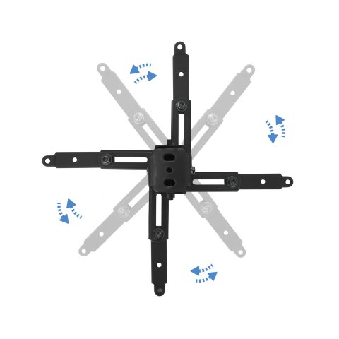 Soporte De Proyector Techo Tooq Pj2012t-b Regulación 130-650mm Inclinable Max. 20kg Negro