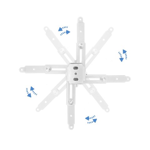 Soporte De Proyector Techo Tooq Pj2012t-b Regulación 130-650mm Inclinable Max. 20kg Blanco