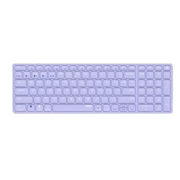 Teclado Rapoo Wireless Y Bluetooth E9700m Portugues 2.4ghz Bt 3.0 5.0 Diseño Ultrafino Bateria Purple Base Aluminio Multi Mod