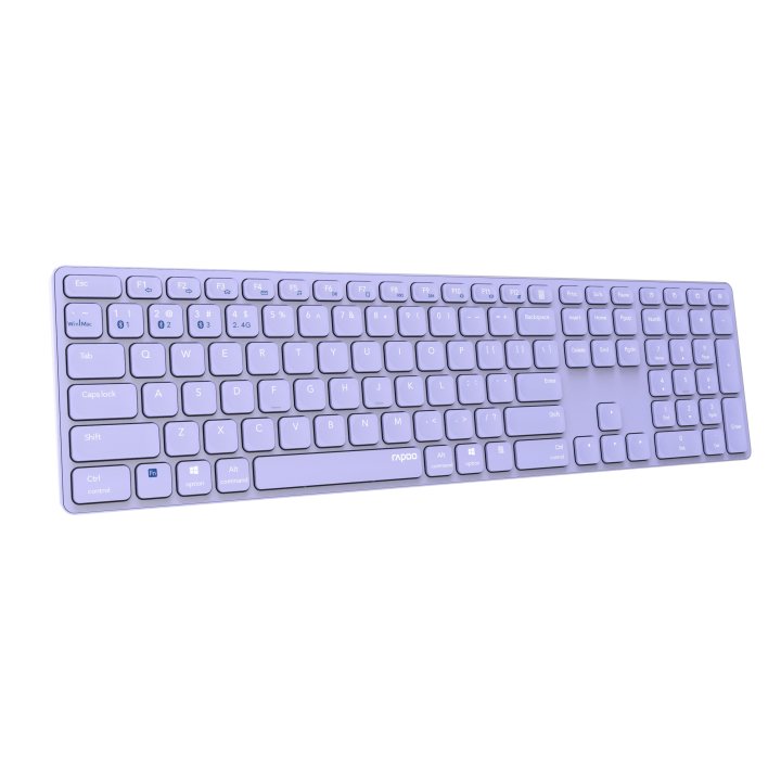 Teclado Rapoo Wireless Y Bluetooth E9800m 2.4ghz Bt 3.0 5.0 Diseño Ultrafino Bateria Lilabase Aluminio Multi Mode