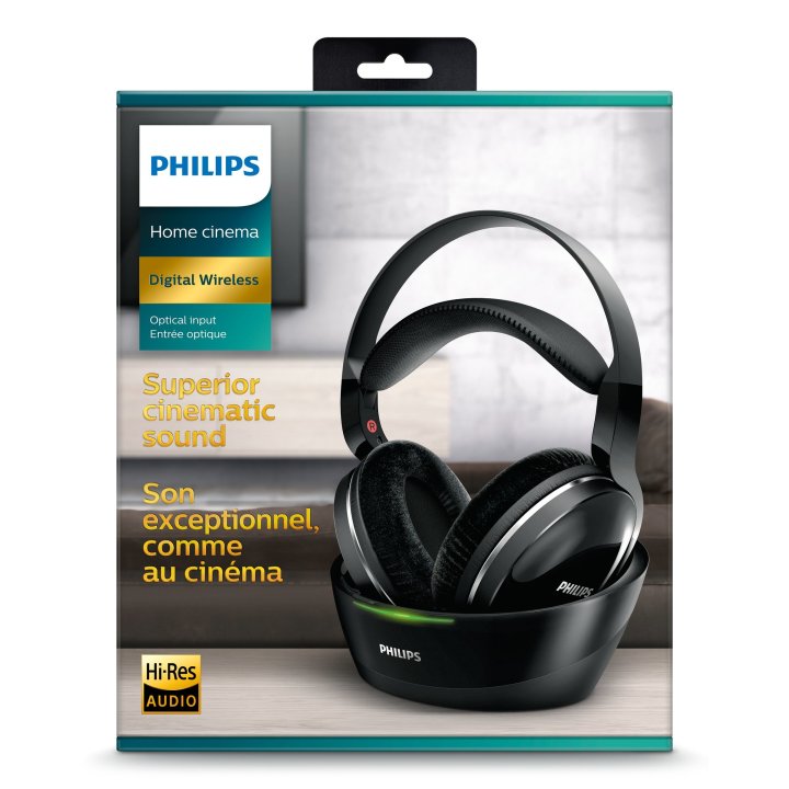 Auricular Hi-fi Inalambricos Philips Shd8850 12 Base De Carga Con Conexion 3.5mm Alcance 30m
