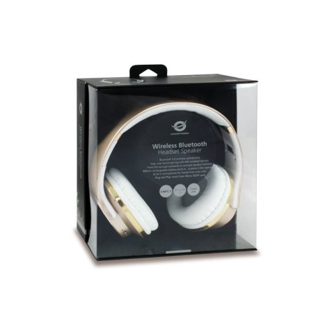 Headset Bluetooth Concetronic Eligio Con Funcion Altavoz Manos Libres Reproduce Desde Microsd Color Oro Offer