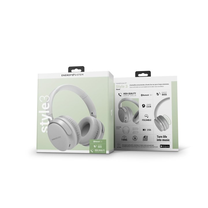 Headset Bluetooth Energy Sistem Style 3 Stone Bt 5.1 Bateria 400mah Asistente De Voz Driver 40mm