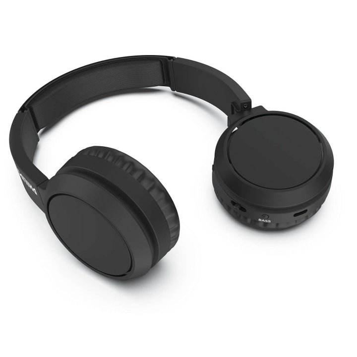 Headset Bluetooth Philips Tah4205bk 00 Bt 5.0 Carga Usb-c 32mm Micro Integrado Color Negro Plegables