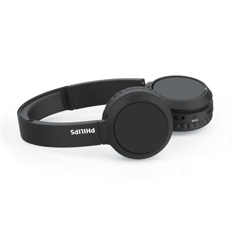 Headset Bluetooth Philips Tah4205bk 00 Bt 5.0 Carga Usb-c 32mm Micro Integrado Color Negro Plegables