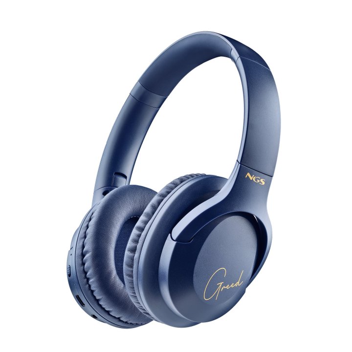 Headset Bluetooth Ngs Artica Greed Azul Con Microfono Bateria 300 Mah 40h Carga Usb-c