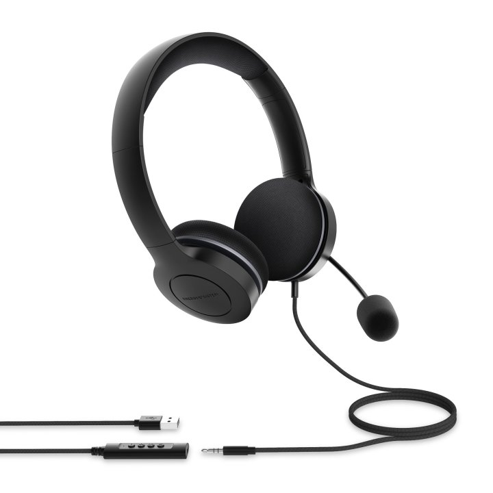Headset Energy Sistem Office 3 Black Diadema Con Almoadilla Microfono Ajustable Jack 3.5mm Y Usb-a Control Devolumeno Silenci