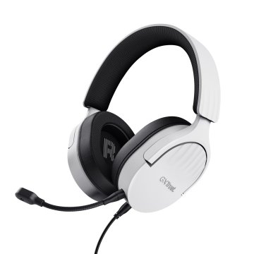 Headset Trust Gaming Gxt 489 Blanco Fayzo 25210 Microfono Desmontable Plegable Cable Trenzado 1,2m Jack 3.5mm Control Remoto 2