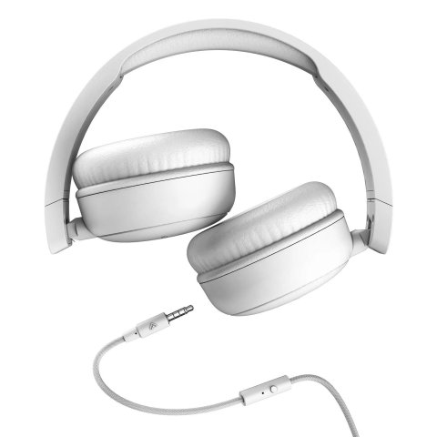 Headset Energy System Funvibe Cable Extraible Jack 3.5 Con Microfono Integrado Color Blanco