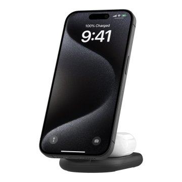 Base De Carga Inalambrica 2 En 1 Belkin Wiz028vfbk Magnetica Qi2 15w Plegable Negro  2