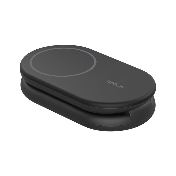 Base De Carga Inalambrica 2 En 1 Belkin Wiz028vfbk Magnetica Qi2 15w Plegable Negro 