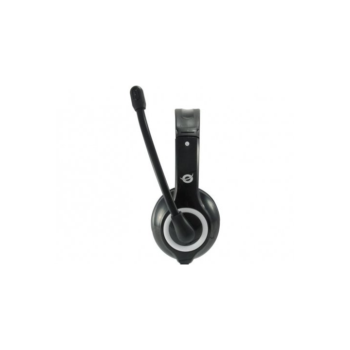 Headset Conceptronic Chatstar2u2b Usb Microfono Flexible Control De Volumen Color Negro blanco