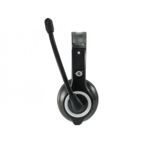 Headset Conceptronic Chatstar2u2b Usb Microfono Flexible Control De Volumen Color Negro blanco