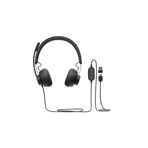 Headset Logitech Zone Wired Teams Usb-a Usb-c Graphite P n 981-000870