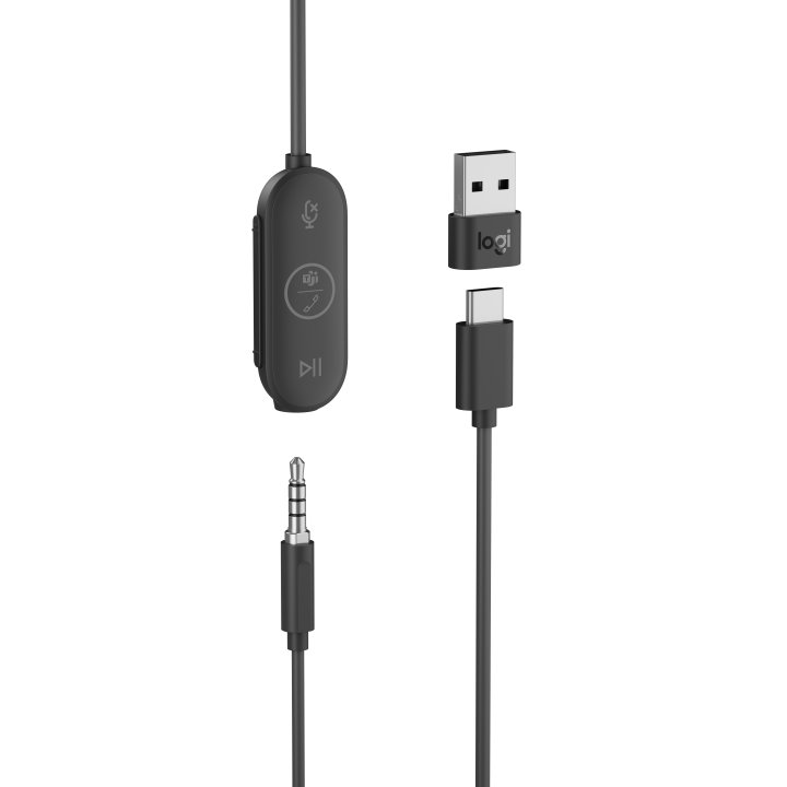 Headset Logitech Zone Wired Earbuds Graphite Usb  usb-c   Jack 3.5" P n  981-001009