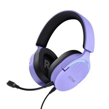 Headset Trust Gaming Gxt 490 Morado Fayzo 25303 Usb 7.1 Microfono Desmontable Y Flexible Iluminacion Rgb Auriculares Giratori 2