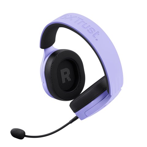 Headset Trust Gaming Gxt 490 Morado Fayzo 25303 Usb 7.1 Microfono Desmontable Y Flexible Iluminacion Rgb Auriculares Giratori