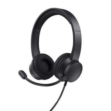 Headset Trust Hs-260 25334 Usb Usb Adaptador Usb-c Microfono Plegable Con Cancelacion De Ruido 
