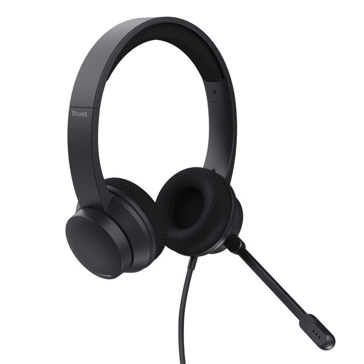 Headset Trust Hs-260 25334 Usb Usb Adaptador Usb-c Microfono Plegable Con Cancelacion De Ruido 