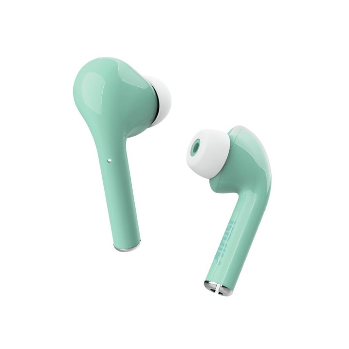 Headset Intrauditivo Bluetooth Trust Nika Touch Tactil Base Recargable Color Turquesa 23703 -liq
