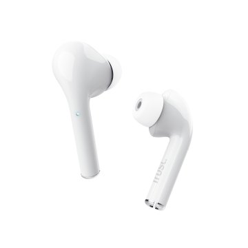Headset Intrauditivo Bluetooth Trust Nika Touch Tactil Base Recargable Color Blanco 23705