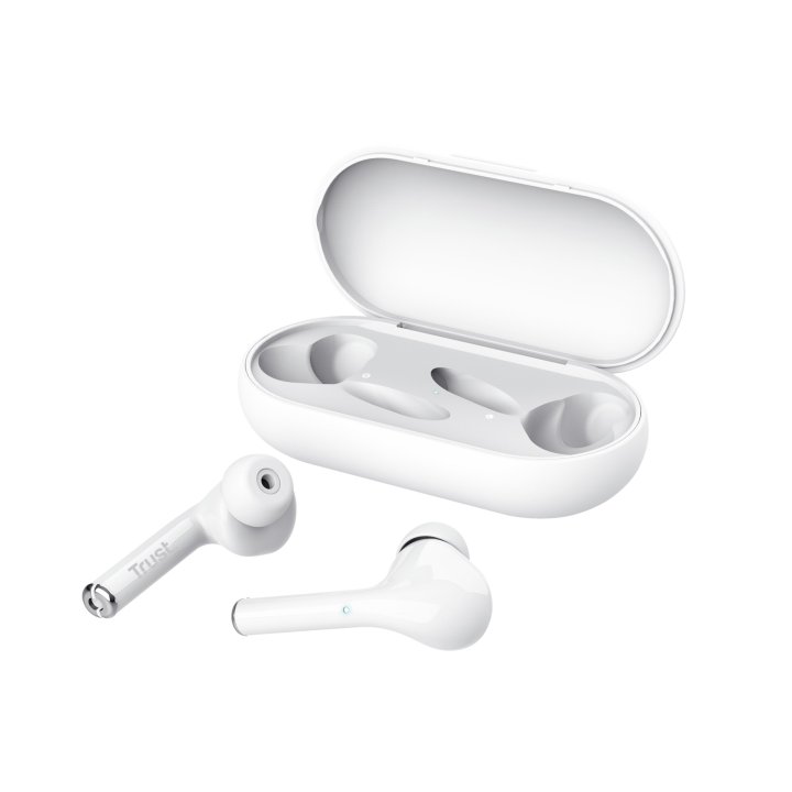 Headset Intrauditivo Bluetooth Trust Nika Touch Tactil Base Recargable Color Blanco 23705
